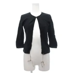 バーバリーブルーレーベル BURBERRY BLUE LABEL カーディガン M 黒 ブラック 無地 ノーカラー 七分袖 /SX ■GY06