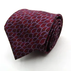 エスティーデュポン ネクタイ ブランド 総柄 ウロコ柄 シルク イタリア PO メンズ エンジ S.T. Dupont 【中古】のサムネイル