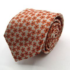 メイル&コー ネクタイ ブランド 総柄 花柄 シルク PO メンズ オレンジ MALE & Co 【中古】