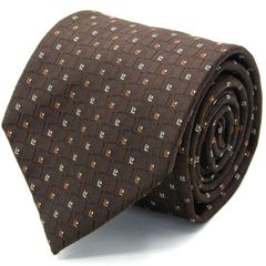 ブリックハウス ネクタイ ブランド 総柄 スクエア柄 シルク PO メンズ ブラウン BRICK HOUSE 【中古】