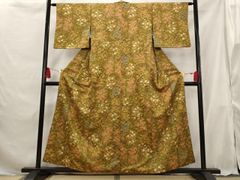 平和屋本店■超希少　日本工芸会正会員　釜我敏子　型絵染　九寸開き名古屋帯　どんぐり　逸品　未使用　DZAA8282kh5 平和屋本店□超希少 日本工芸会正会員 釜我敏子 型絵染 九寸開き名古屋