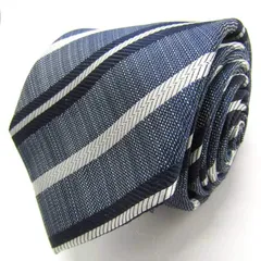 コムサイズム ブランド ネクタイ シルク ストライプ柄 PO メンズ ネイビー COMME CA ISM 【中古】