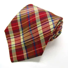 ブルックスブラザーズ ブランド ネクタイ シルク チェック柄 ハンドメイド PO メンズ レッド Brooks Brothers 【中古】