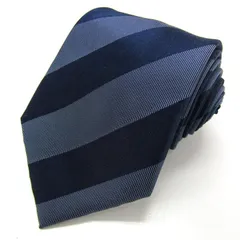 スーツセレクト ブランド ネクタイ シルク ストライプ柄 PO メンズ ネイビー SUIT SELECT 【中古】