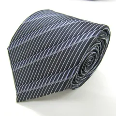 ランバン ブランド ネクタイ シルク ストライプ柄 PO メンズ ネイビー LANVIN 【中古】