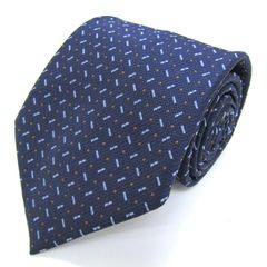 ジュンアシダ ブランド ネクタイ シルク 小紋柄 総柄 ドット柄 PO メンズ ネイビー jun ashida 【中古】