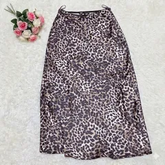 ZARA サテン ミディスカート レオパード XS