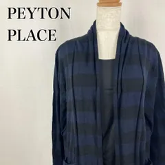PEYTON PLACE　ペイトンプレイス　13B　黒　ブラック　ネイビー　ショールカラー　リネン　アウター　長袖カーディガン 3988のサムネイル