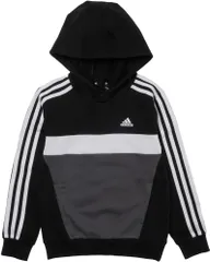 アディダス スウェット パーカー キッズ エッセンシャルズ 3ストライプス ティベリオ パーカー ユニセックス子供 DTP54 ブラック/ホワイト/グレーファイブ (IJ8728) 140 [ブラック/ホワイト/グレーファイブ(IJ8728)] [140]