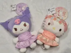 日本正規品 3個まとめ hello kitty(ハローキティ) ぬいぐるみ 깅엉데님 フェアリー hello kitty(ハローキティ) クロミ