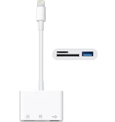 iPhone SDカードリーダー【MFi認証品、3in1】Lightning usb変換アダプタ・SDカード・microSDカード | ライトニング sdカードカメラリーダー デジカメ スマホ転送(高速双方向)