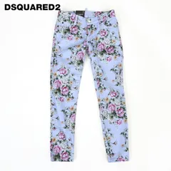 ディースクエアード DSQUARED2 レディース ロングパンツ 花柄スキニーパンツ　ボタンフライ ブルー系  （サイズ/34）ds0074のサムネイル