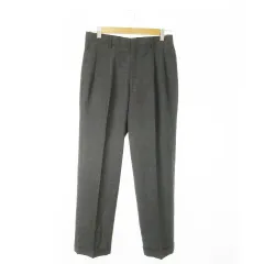 ブルックスブラザーズ BROOKS BROTHERS スラックスパンツ テーパード タック ウール チェック グレー /AO2 ■GY99