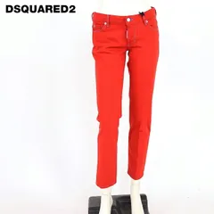 ディースクエアード DSQUARED2 レディース ロングパンツ カラーステッチデザインカラーパンツ　ボタンフライ レッド系  （サイズ/38）ds0075のサムネイル