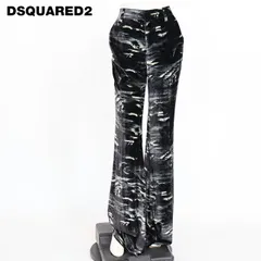 ディースクエアード DSQUARED2 レディース ロングパンツ ベロアブーツカットパンツ ブラック系  （サイズ/38）ds0095のサムネイル