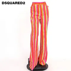 ディースクエアード DSQUARED2 レディース ロングパンツ サイドチュールデザインストライプ柄ブーツカットパンツ マルチカラー系  （サイズ/36/38）ds0106