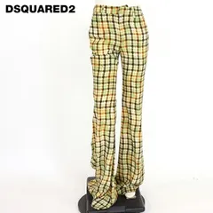 ディースクエアード DSQUARED2 レディース ロングパンツ チェック柄フレアパンツ グリーン系  （サイズ/36）ds0110のサムネイル