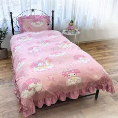新品 サンリオ(SANRIO) マイメロディ ボリュームフリル 布団カバー3点セット 枕カバー シーツ 掛布団カバー シングル SB-673-S