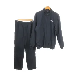 アディダス adidas セットアップ トラックスーツ ジャケット パンツ L 紺 ネイビー スタンドカラー ウエストゴム ロゴ /MN1 ■GY99