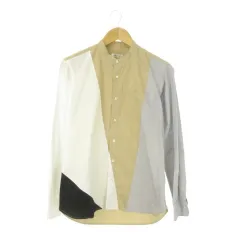 タケオキクチ TAKEO KIKUCHI tk. バンドカラーシャツ 長袖 配色 切替 ベージュ /CK18 ■GY99