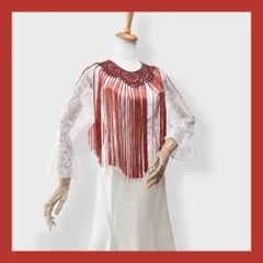 amiami_medialuna＊テラコッタ・襟風手編みショール／フラメンコ・ダンス・ベリーダンス・舞台衣装小物・ピキージョ・シージョ