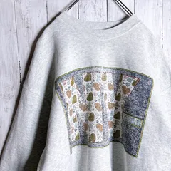 【入手困難】90s Vintage USA古着 グレー プリント スウェット トレーナー グレー #b15