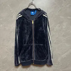アディダス オリジナルス adidas originals ベロア トラック ジャケット ネイビー ジャージ M メンズ  パーカ  VELOUR ZIP HOODIE AY9219