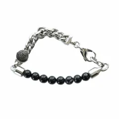 ディーゼル DIESEL ブレスレット アクセサリー バングル チェーン ロゴ シルバー色 黒 ブラック ■GY18 /MQ