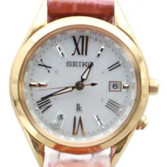 セイコー SEIKO lk ルキア 1B35-0AA0 腕時計 ウォッチ 電波 ソーラー デイト カレンダー付き 1Pダイヤ シェル文字盤 白文字盤 ゴールドカラー 金色 /MQ ■GY18