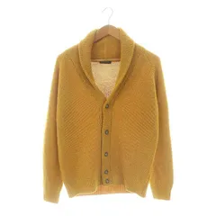 バーニーズニューヨーク BARNEYS NEW YORK ウールショールカラーワッフルカーディガン ニット 長袖 M イエローベージュ /DO ■OSのサムネイル