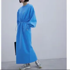 ADAM ET ROPE'  フォルムニットワンピース ブルー