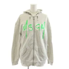 エムエスジーエム MSGM ジップアップパーカー 長袖 グレー ロゴプリント /RRのサムネイル