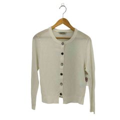 トラッゾドンナ Torrazzo Donna マルチビジューボタン リネンレーヨン クルーネック ニット カーディガン レディース  M