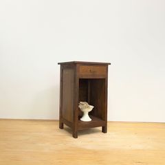 フランスアンティーク木製*大理石キャビネット/ナイトテーブル机(93