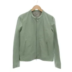 タケオキクチ TAKEO KIKUCHI タグ付き ラムレザーシングルライダースジャケット S ジップアップ 長袖 ミントグリーン 170-51001 /NU ■ECD001のサムネイル
