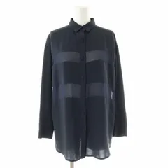 フローレント FLORENT シャツ ブラウス シアー シースルー 切替 長袖 紺 ネイビー /XKのサムネイル