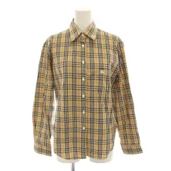 バーバリー ロンドン BURBERRY LONDON シャツ ブラウス ノバチェック 長袖 M ベージュ 黒 赤 /YM ■ECD001