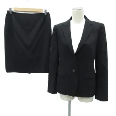エンリココベリ ENRICO COVERI スーツ セットアップ 上下 11AR 黒 ブラック テーラードジャケット シングルブレスト ミドル丈 タイトスカート ひざ丈 /YS44 ■GY58