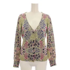 シビラ SYBILLA カーディガン ニット 花柄 Vネック 長袖 M マルチカラー /YM