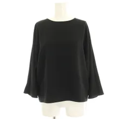 デミルクス ビームス Demi-Luxe BEAMS シャツ ブラウス 黒 ブラック 無地 プルオーバー 七分袖 ドルマンスリーブ /HN