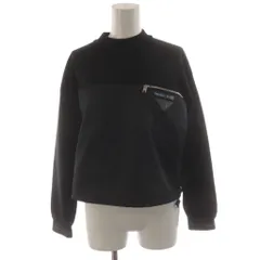 プラダ PRADA スウェット トレーナー ウール 36 黒 ブラック 長袖 モックネック ナイロン切替 124B36 S182 1RWL /AN44のサムネイル