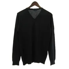ランバン LANVIN ニット セーター Vネック プルオーバー 長袖 ブラック 黒 Sのサムネイル