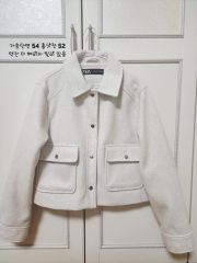 ZARAアイボリートゥーポケットクロップドジャケットM