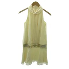 グレースコンチネンタル GRACE CONTINENTAL ワンピース シルク ノースリーブ ひざ丈 36 白 ホワイト 0105