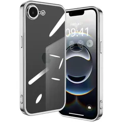 【新品】 iPhone 16e/ 17e 用 ケース クリア アイフォン16e/ 17e カバー スマホケース 耐衝撃 可愛い 透明 アイホン ソフト TPU スマホカバー ストラップホール付き(シルバー) 0