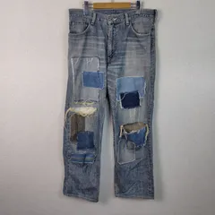 Levi's リーバイス 502 デニムパンツ パッチワーク ブルー W34 L33 メンズ 古着 アメカジ ストリート