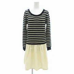 アースミュージック&エコロジー EARTH MUSIC & ECOLOGY タグ付き 異素材ドッキングワンピース ひざ丈 F 紺系 /UO ■GY99