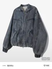 ILCORSO(イルコルソ) ダーティーウォッシュ デニム MA-1 ダークブルー