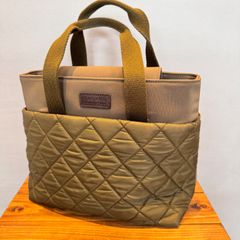 90's LAUREN Ralph Lauren ローレン ラルフローレン キルティング ハンドバッグ モスグリーン カーキ 緑