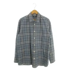 バーバリー ロンドン BURBERRY LONDON シャツ 2L 青 ブルー くすみカラー 長袖 チェック /MN33 ■GY99
